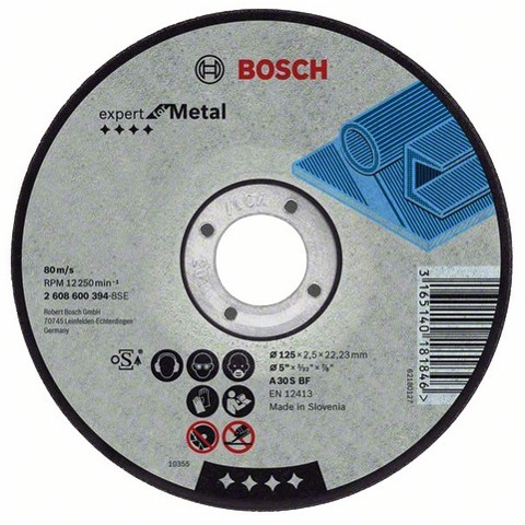 Отрезной круг, прямой, Bosch Expert for Metal 115х1.6x22.2 мм