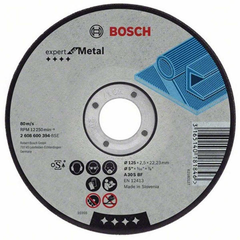 Отрезной круг, выпуклый, Bosch Expert for Metal 125 мм