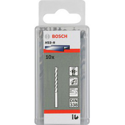Сверло Bosch HSS-R по металлу, DIN 338, 2мм, 10шт.