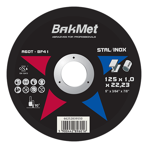 Отрезной диск BakMet для стационарных машин по металлу/стали 125х1,0х22,23 PLB-BAKMET PL